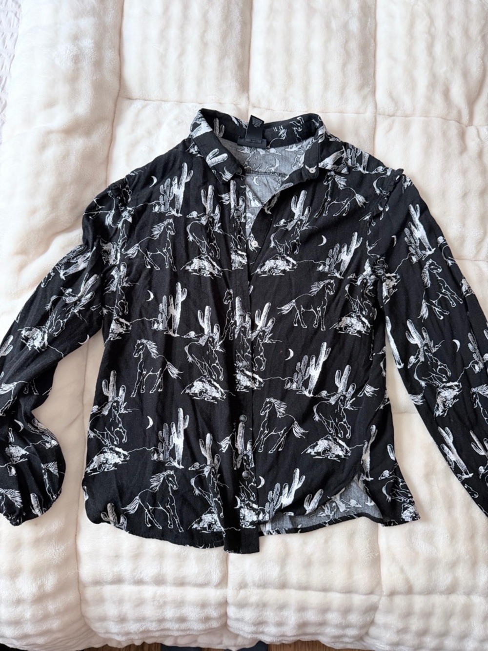 Wrangler Black Western Print Button-Down Shirt